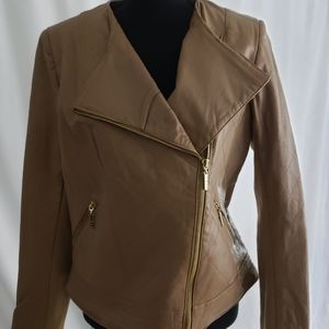 Iman Faux Leather Moto Jacket